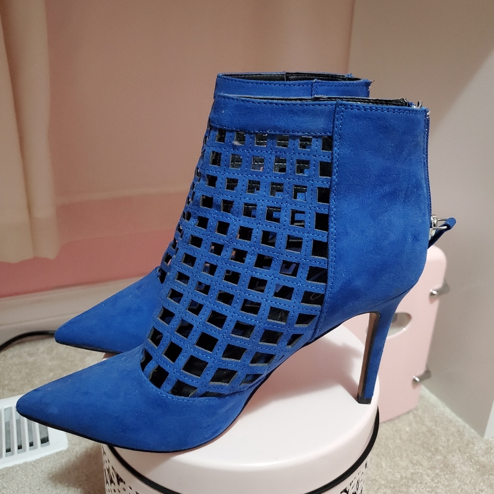 Blue heel boots
